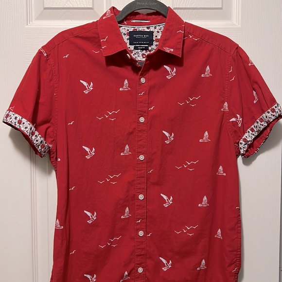 Cactus Man Ricky Singh Bird Button Down 
